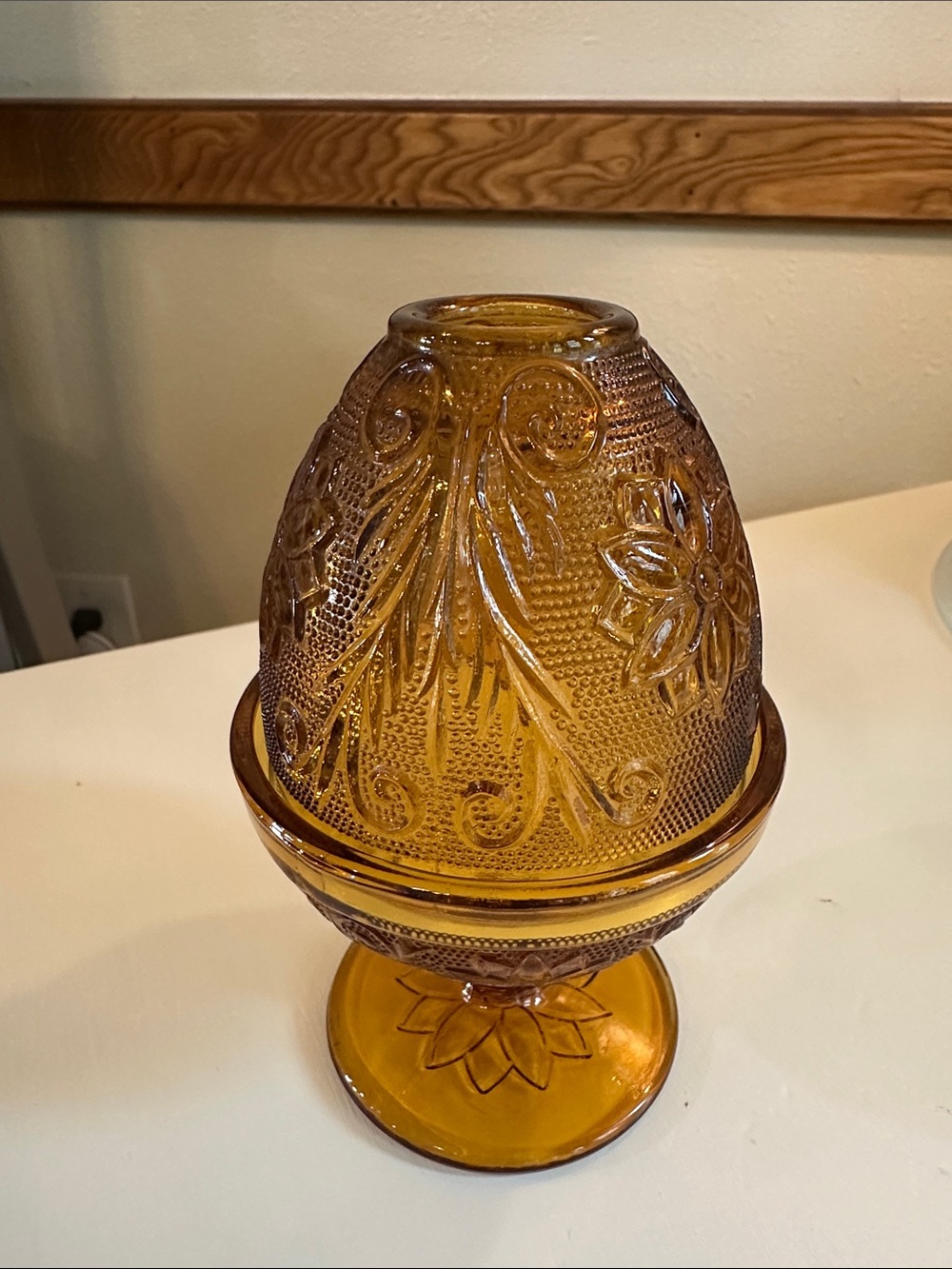 Tiara Glass amber fairy lamp
